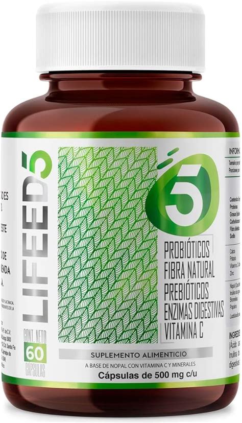 Probioticos 50 Billones Lifeed5 Con Enzimas Digestivas Fibra Natural