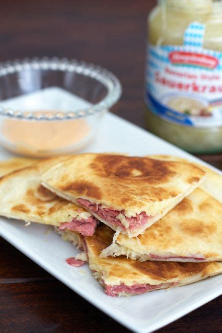 Reuben Quesadillas Recipe With Images Saurkraut Recipes Food