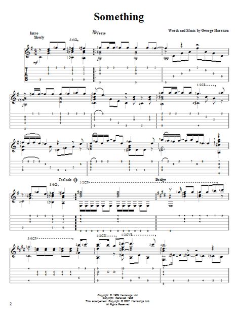 Something Sheet Music The Beatles Guitar Tab