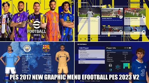 PES 2017 New Graphic Menu EFootball PES 2023 V2 YouTube