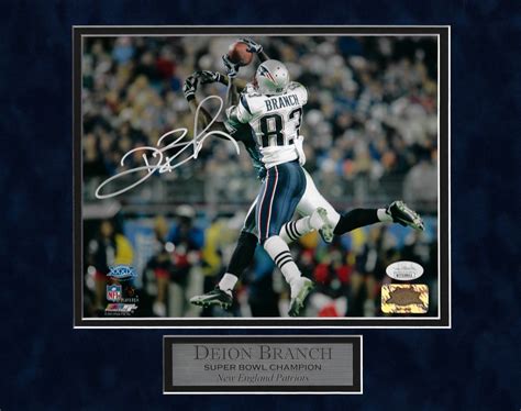 Deion Branch Autograph Photo Super Bowl Xxxix Catch 11x14 New England