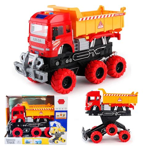 Funblast 6 Wheel Drive Friction Powered Dumper Truck Toy For Kids