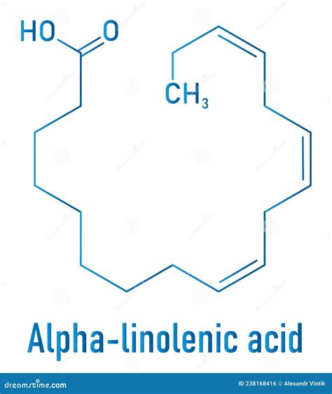 Alpha Linolenic Acid ALA Molecule Carboxylic Polyunsaturated Omega 3