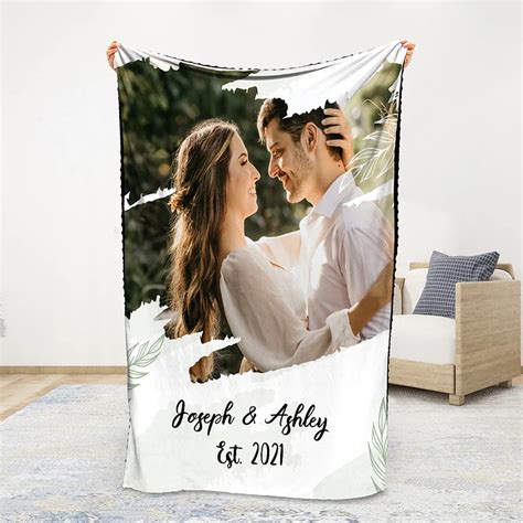 Couverture Plaids Polaire Amour Pr Noms Personnalis Avec A Photo Et Date