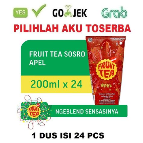 Jual Fruit Tea Sosro APEL Genggam 200 Ml HARGA 1 DUS ISI 24 Pcs