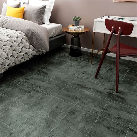 Dark Grey Vinyl Flooring Tiles – CHIHUT