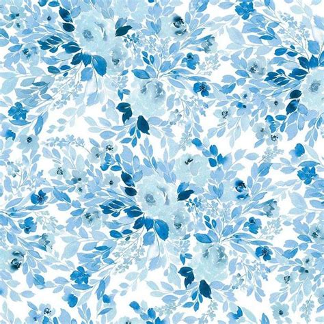 Scrapbook Paper - Blue Watercolor Floral - Default Title - Paper House ...