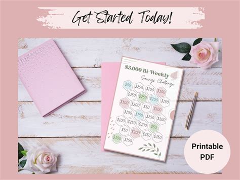 Bi Weekly Savings Challenge Printable Boho A6 5k Savings Etsy