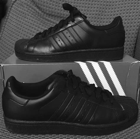 All Black Adidas Superstar Black Adidas Superstar Sapato Tumblr