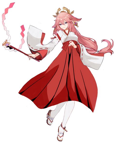 My Take On Yae Miko Npc Shrine Maiden Outfit Rgenshinimpact