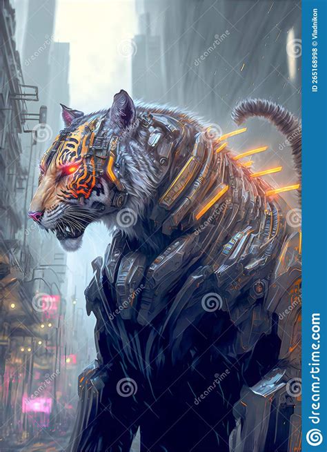 Steampunk Tiger With Glasses Stock Illustration Illustration Of Fantasy Retro 265168998