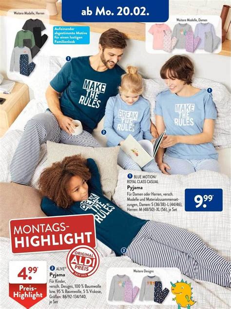 Blue Motion Royal Class Casual Pyjama Oder Alive Angebot Bei Aldi S D