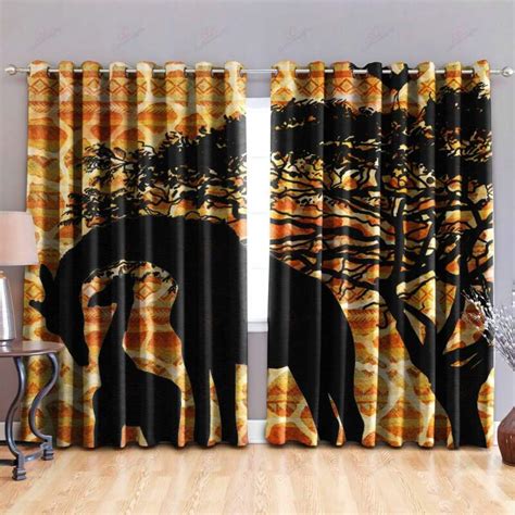 Order African Giraffe Sunset Window Curtain From Brightroomy Now