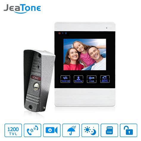 Купить jeatone 4 дюймов HD светодиодный видео домофон системы дверной ...