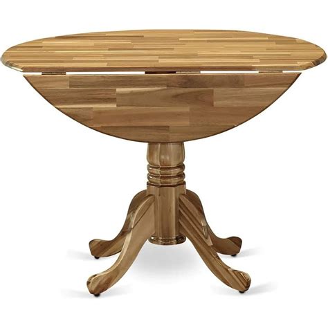 Winston Porter Silvas 42 Extendable Drop Leaf Acacia Solid Wood Pedestal Dining Table