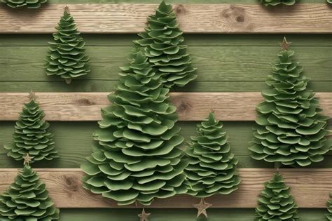 Premium AI Image Christmas Green Tree Decoration On A Wooden Background