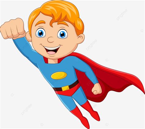 Flying Superheroes Clipart Vector Cartoon Superhero Boy Flying On