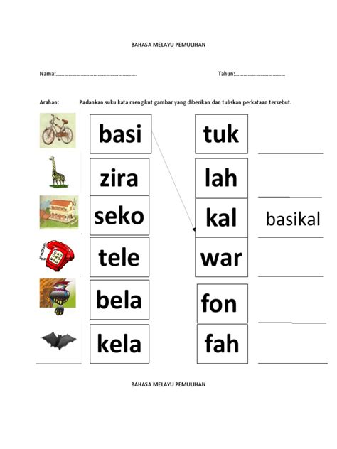 Lembaran Kerja Kv Kv Kvk Pdf