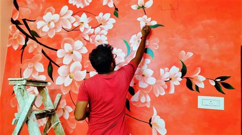 Beautiful 3d Flower Wall Art Painting 🎨 Step By Step Youtube