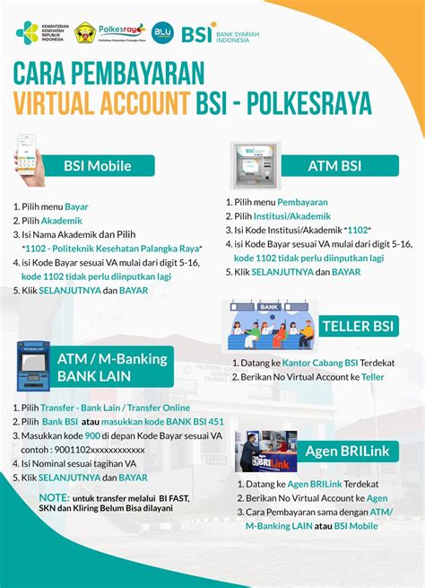 Cara Pembayaran Virtual Account BSI Polkesraya Polkesraya