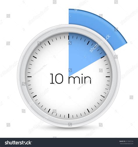 Ten Minutes Stopwatch Timer Vector Illustration Stock Vector Royalty