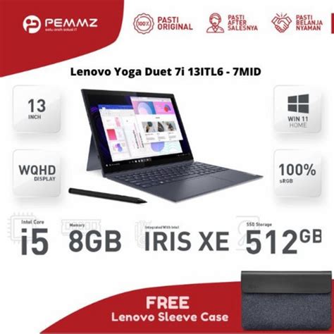 Jual Lenovo Yoga Duet 7i 13itl6 7mid I5 1135g7 Ssd 512gb Slate Grey Kab Sleman