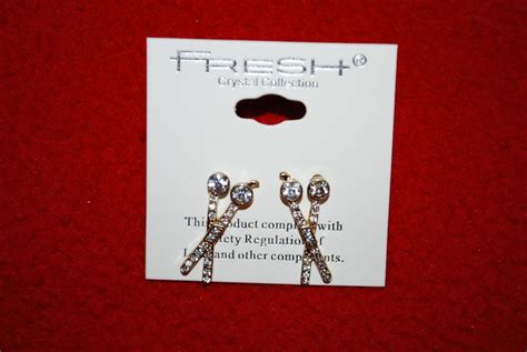 Scissors Stud Earrings Crystals Hairdresser Barber Stylist Tailor Salon