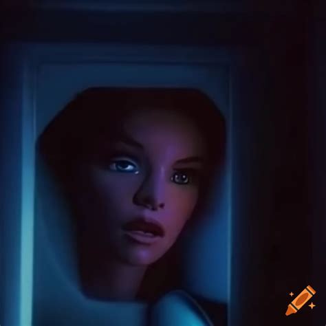 Android Girl In A Sci Fi 80s Film Setting With Elements Of Liminal