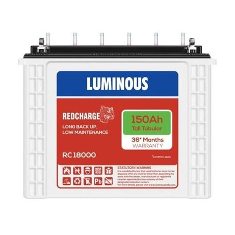 Luminous RC 18000 150 Ah Tall Tubular Battery At Rs 12800 Inverter