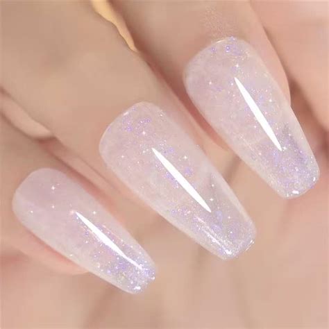 Ytd Likomey Brocade Glitter Nude Esmalte De U As De Gel Onzas L Quidas Color Blanco