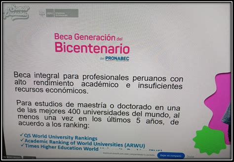 BECA GENERACIÓN DEL BICENTENARIO PRONABEC CONVOCATORIA 2024