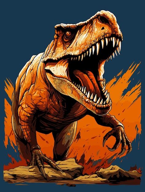 Jurassic World Tyrannosaurus Rex Portrait De Dinosaure Dans Un Style