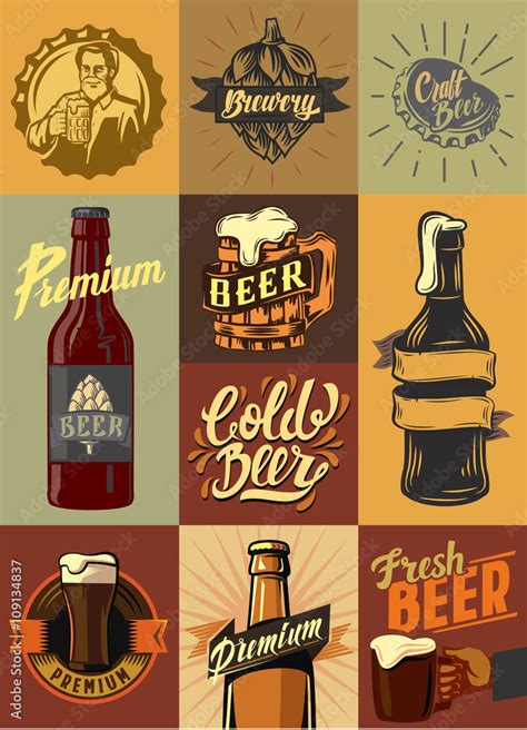 beer set poster Stock Vector | Adobe Stock