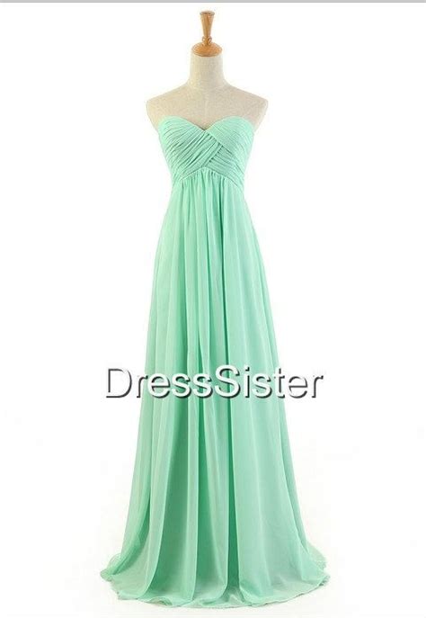 Etsy Aline Long Mint Bridesmaid Dress Long Bridesmaid By Dresssister