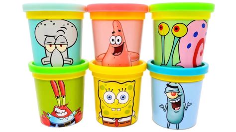 Spongebob Squarepants Play Doh Surprise Toys Squidward Patrick Gary Mr Krabs Plankton Youtube