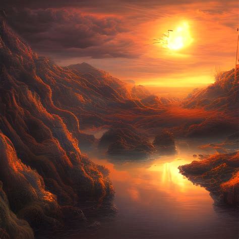 Amazing Sunset Landscape Ai Generated Artwork Nightcafe Creator