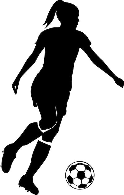 Premium Vector Female Soccer Player Vector Silhouette Illustration