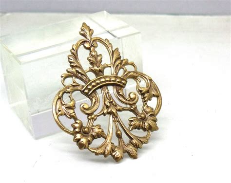 Large Art Deco Antique Gold Brass Stamping Antique Mold For Victorian And Art Nouveau European