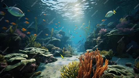 Premium AI Image | underwater scenery undersea wallpaper