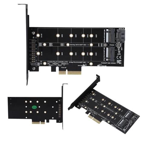 Fdit carte adaptateur 2 ports Carte adaptateur PCI E 4X à M 2 NVMe SSD