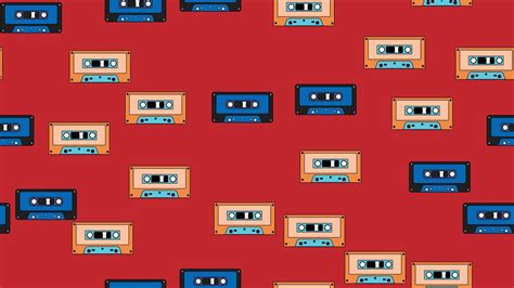 Seamless Pattern Endless With Music Audio Cassettes Old Retro Vintage