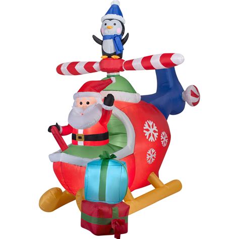 Gemmy Airblown Inflatables Christmas Inflatable Santa And Penguin In