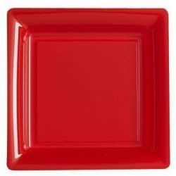 Assiette Carr E Rouge X Cm En Plastique Jetable Les Sourire