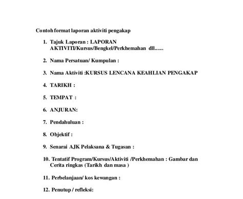 Contoh Laporan Ringkas Contoh Laporan Aktiviti Pdf Jorja Bryan