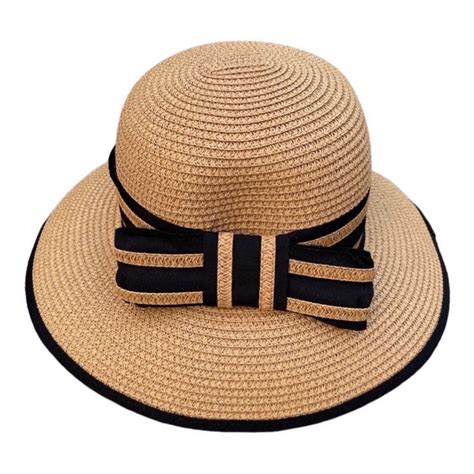 56 58cm Hat Circumference Female Bow Straw Hat Summer Sunshade Big Brim