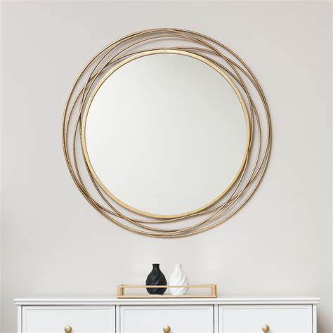 Large Round Gold Mirror 88cm X 85cm Antique Gold Mirror Large Gold