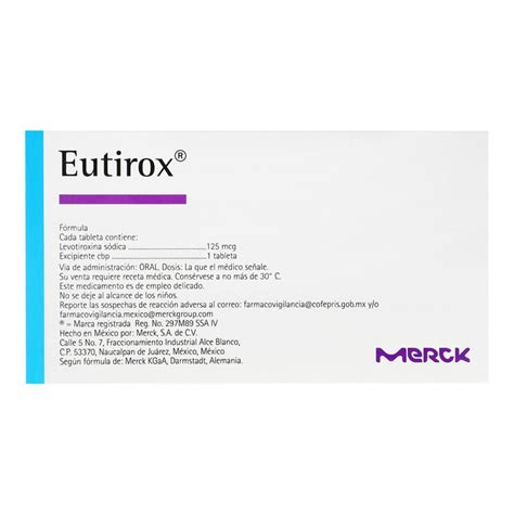 Eutirox 125 Mcg Oral 50 Tabletas Costco México