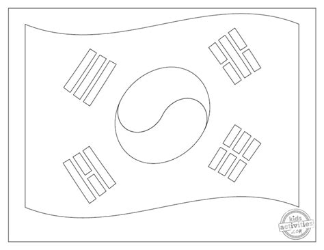 Easy South Korean Flag Coloring Page Kids Activities Blog Coloring Home