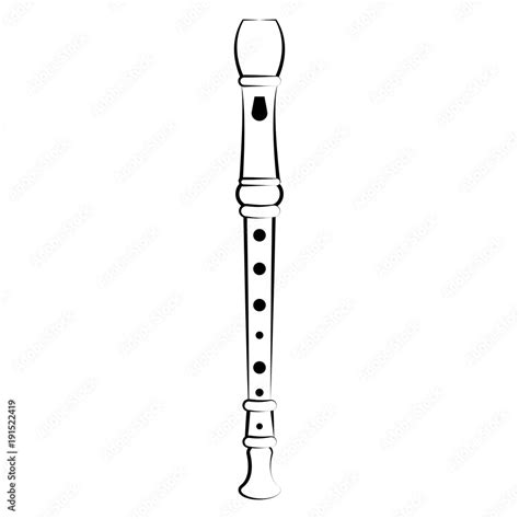 Isolated flute outline. Musical instrument Stock Vector | Adobe Stock