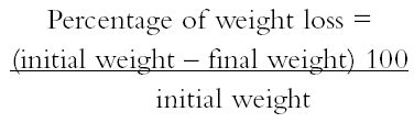 How To Calculate Weight Loss Percentage